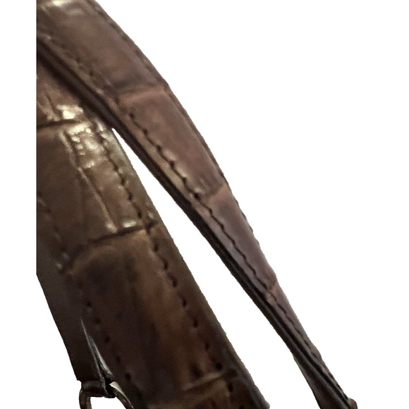 Vintage RIVER Genuine Alligator Skin Rectangular Shoulder Bag Handbag Unique - Picture 11 of 16